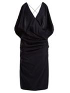 Matchesfashion.com Jacquemus - Sao Draped Wool Dress - Womens - Navy