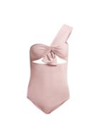 Matchesfashion.com Marysia - Venice One Shoulder Cut Out Swimsuit - Womens - Light Pink