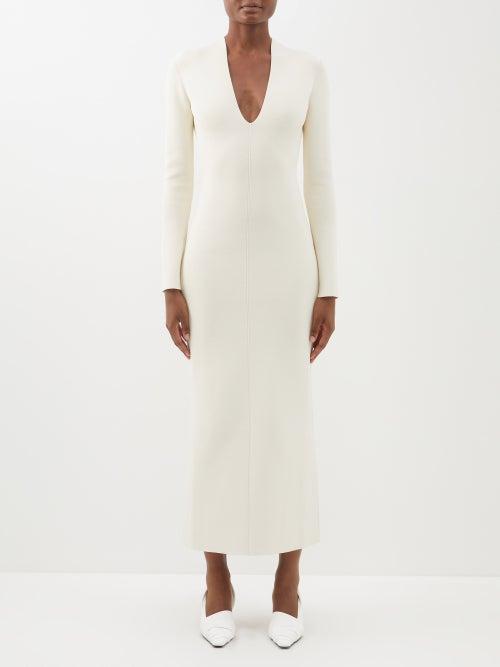 Khaite - Odette Backless Jersey Midi Dress - Womens - Ivory