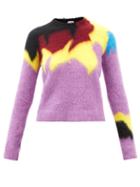 Loewe - Abstract-intarsia Round-neck Sweater - Womens - Multi