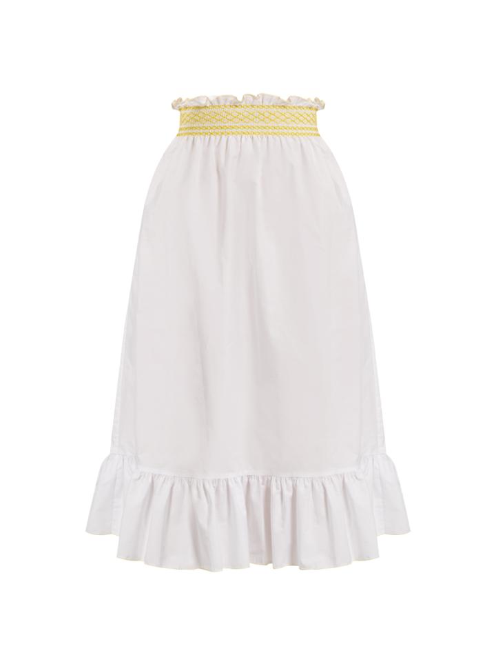 Lisa Marie Fernandez Smocked Cotton Skirt