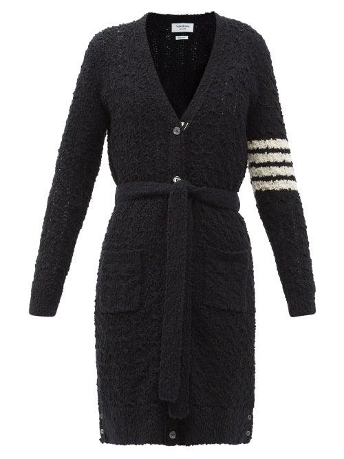 Matchesfashion.com Thom Browne - Four-bar Cotton-blend Boucl Cardigan - Womens - Navy