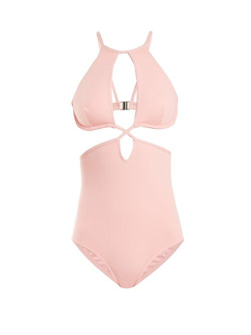 Matchesfashion.com Ephemera - Cut Out Underwired Swimsuit - Womens - Pink