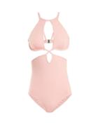 Matchesfashion.com Ephemera - Cut Out Underwired Swimsuit - Womens - Pink