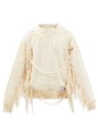 Mihara Yasuhiro - Distressed Cotton-blend Sweater - Mens - White