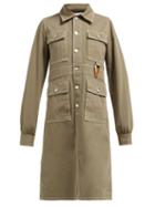 Matchesfashion.com Ganni - Hopewell Contrast Stitch Denim Dress - Womens - Khaki