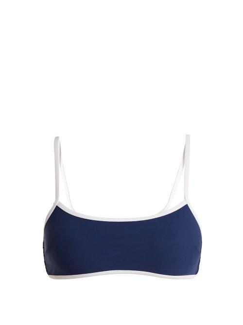 Matchesfashion.com Diane Von Furstenberg - Contrast Trim Bikini Top - Womens - Navy Stripe