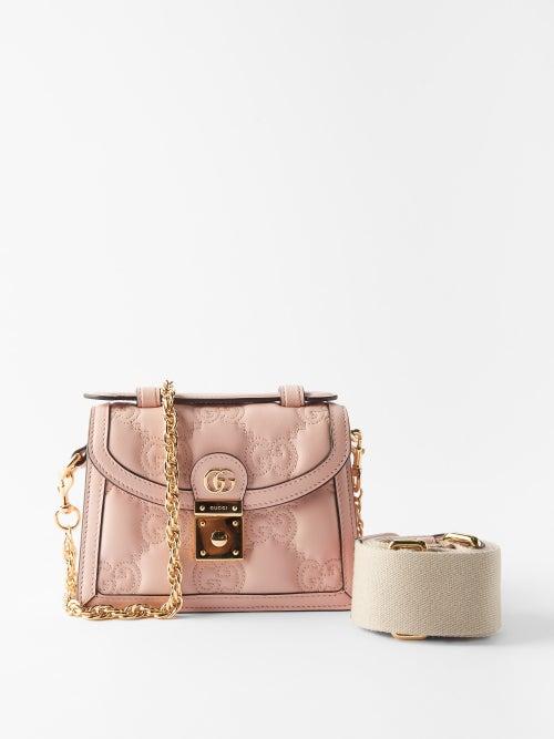 Gucci - Gg-matelass Leather Handbag - Womens - Light Pink
