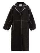 Matchesfashion.com Stand Studio - June Patent-bound Faux-shearling Teddy Coat - Womens - Black
