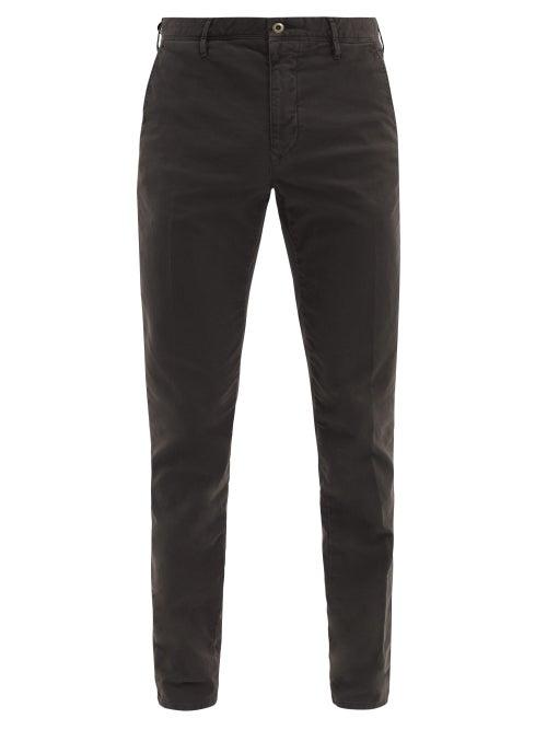 Matchesfashion.com Incotex - Cotton-blend Slim-leg Chino Trousers - Mens - Black
