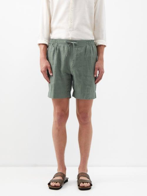 Ralph Lauren Purple Label - Dorset Drawstring-waist Linen Shorts - Mens - Green
