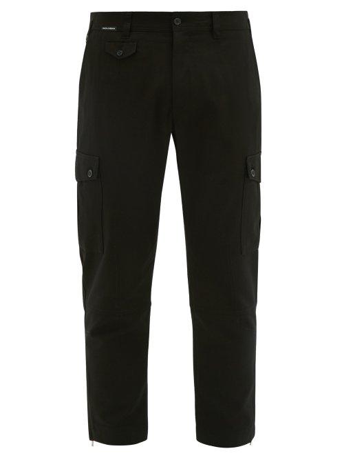 Matchesfashion.com Dolce & Gabbana - Cotton Blend Cargo Trousers - Mens - Black