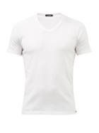 Tom Ford - Logo-label V-neck Cotton-blend Jersey Pyjama Top - Mens - White