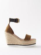 See By Chlo - Glyn Suede Espadrille Wedge Sandals - Womens - Khaki