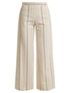 See By Chloé High-rise Striped Cotton-blend Trousers