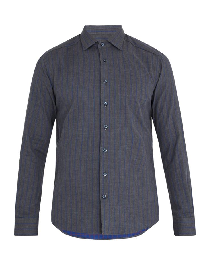 Etro Striped Single-cuff Cotton Shirt