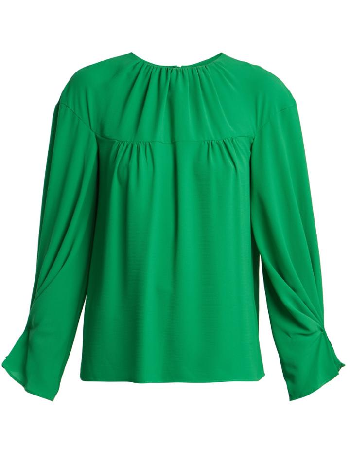 Emilia Wickstead Lauren Gathered Crepe Blouse