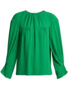Emilia Wickstead Lauren Gathered Crepe Blouse