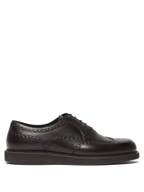 Matchesfashion.com Bottega Veneta - Black Leather Brogues - Mens - Black