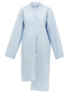 Matchesfashion.com Loewe - Asymmetric Oversized Cotton Shirt - Womens - Blue