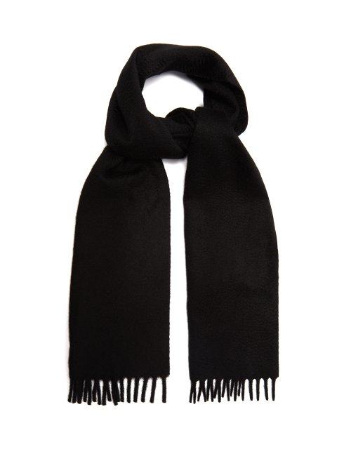 Matchesfashion.com Prada - Logo Embroidered Cashmere Scarf - Mens - Black