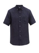Matchesfashion.com Dunhill - Button Down Linen Chambray Shirt - Mens - Navy