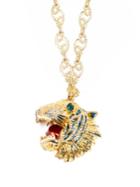 Gucci Crystal-embellished Tiger Head Necklace