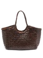 Dragon Diffusion - Nantucket Woven-leather Basket Bag - Womens - Dark Brown