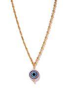 Ladies Jewellery Tohum - Evil Eye 24kt Gold-plated Pendant Necklace - Womens - Pink Gold