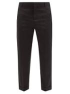 Balmain - Wool-twill Straight-leg Tuxedo Trousers - Mens - Black