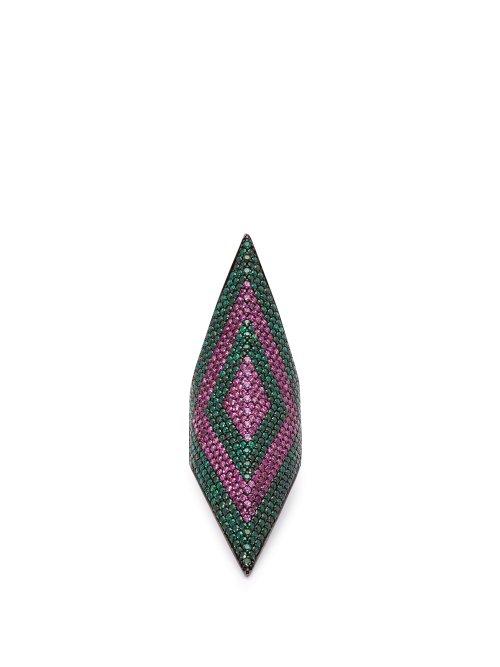 Matchesfashion.com Lynn Ban - Prism Rhodium Plated Ring - Womens - Multi