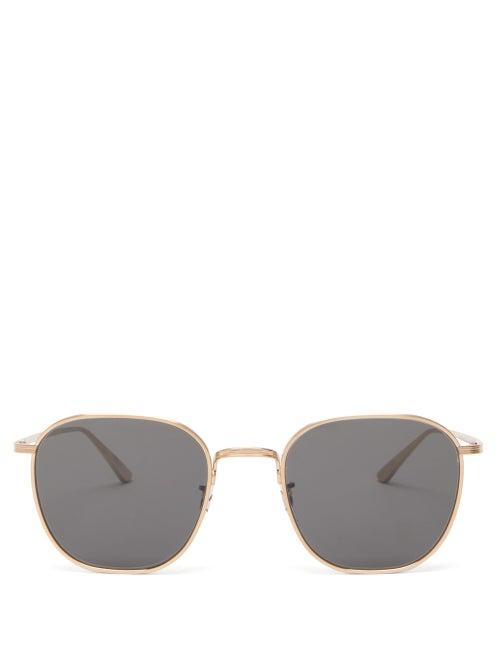 Matchesfashion.com Oliver Peoples - X The Row Board Meeting 2 Square Metal Sunglasses - Mens - Gold