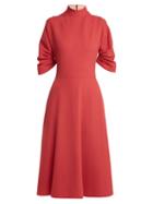 Matchesfashion.com Emilia Wickstead - Marvel Wool Crepe Dress - Womens - Pink