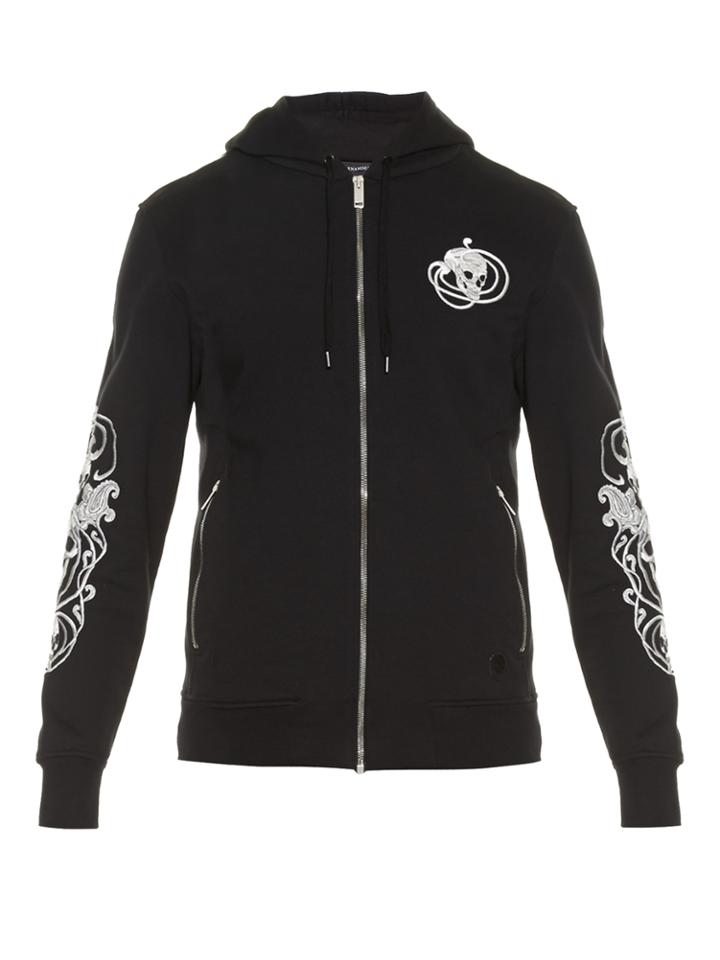 Alexander Mcqueen Skull-embroidered Zip-through Sweatshirt