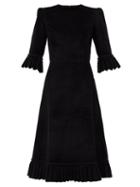 Matchesfashion.com The Vampire's Wife - The Festival Jumbo-cord Cotton Midi Dress - Womens - Black