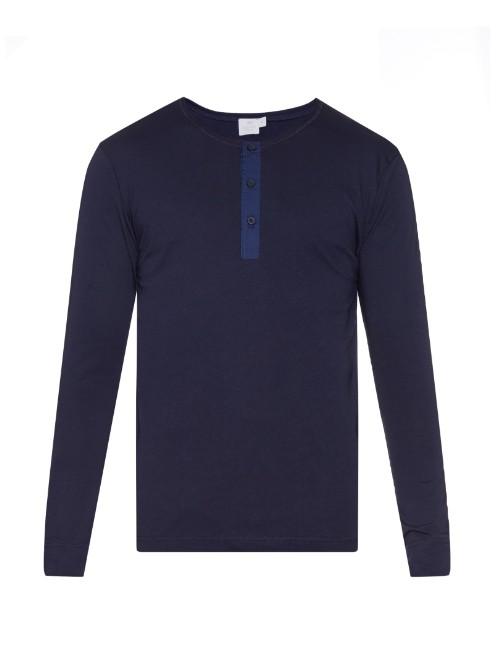 Sunspel Henley Cotton-jersey T-shirt