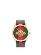 Matchesfashion.com Gucci - G-timeless Web Stripe & Gold Pvd Watch - Womens - Gold