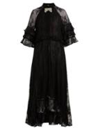Matchesfashion.com Dodo Bar Or - Rossano Ruffle Trimmed Lace Dress - Womens - Black