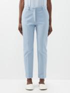 Joseph - Coleman Pleated Gabardine Trousers - Womens - Light Blue