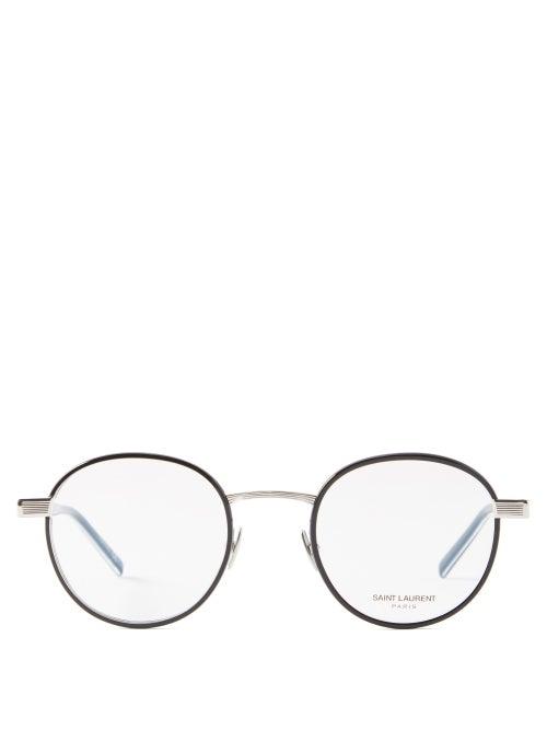 Saint Laurent Eyewear - Round Metal Glasses - Mens - Black