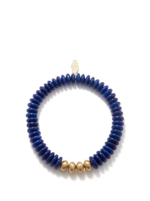 Jacquie Aiche - Lapis & 14kt Gold Beaded Bracelet - Mens - Gold Multi