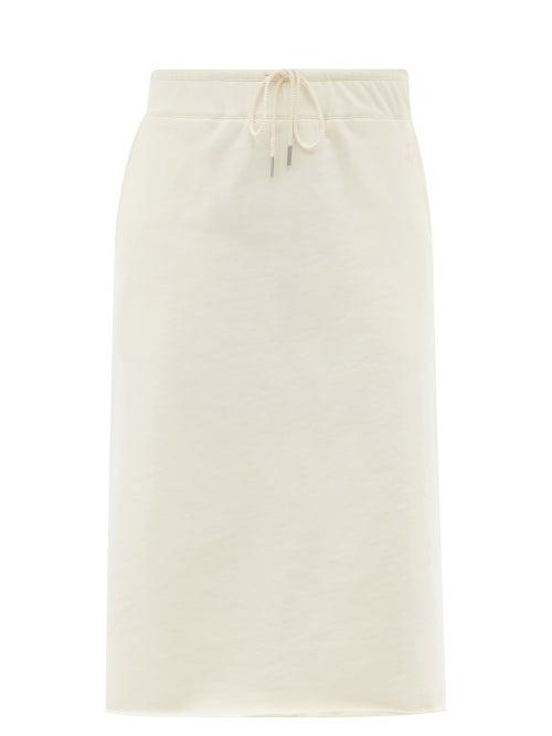 Matchesfashion.com Jil Sander - Drawstring-waist Cotton-jersey Midi Skirt - Womens - Ivory
