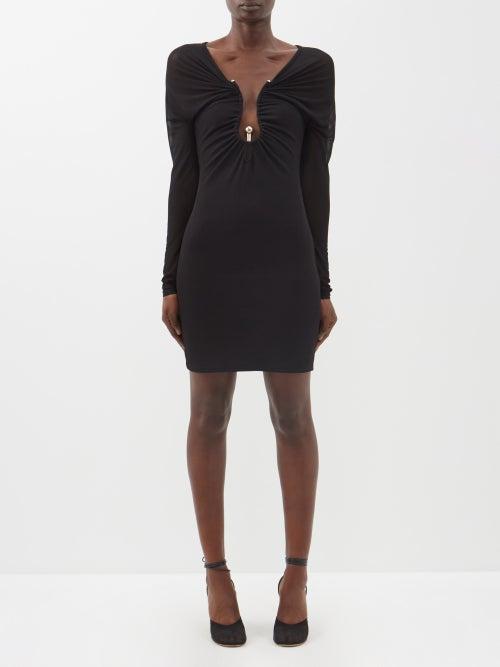 Christopher Esber - Polar Orbit Stretch-jersey Ruched Mini Dress - Womens - Black