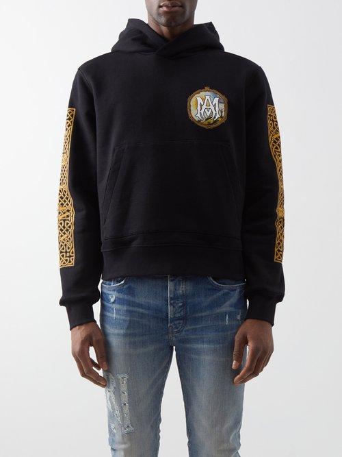Amiri - Alchemy Frame-print Cotton-jersey Hoodie - Mens - Black