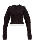 Matchesfashion.com Joseph - Cable Knit Wool Blend Sweater - Womens - Black