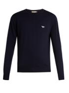 Maison Kitsuné Logo-embroidered Wool Sweater