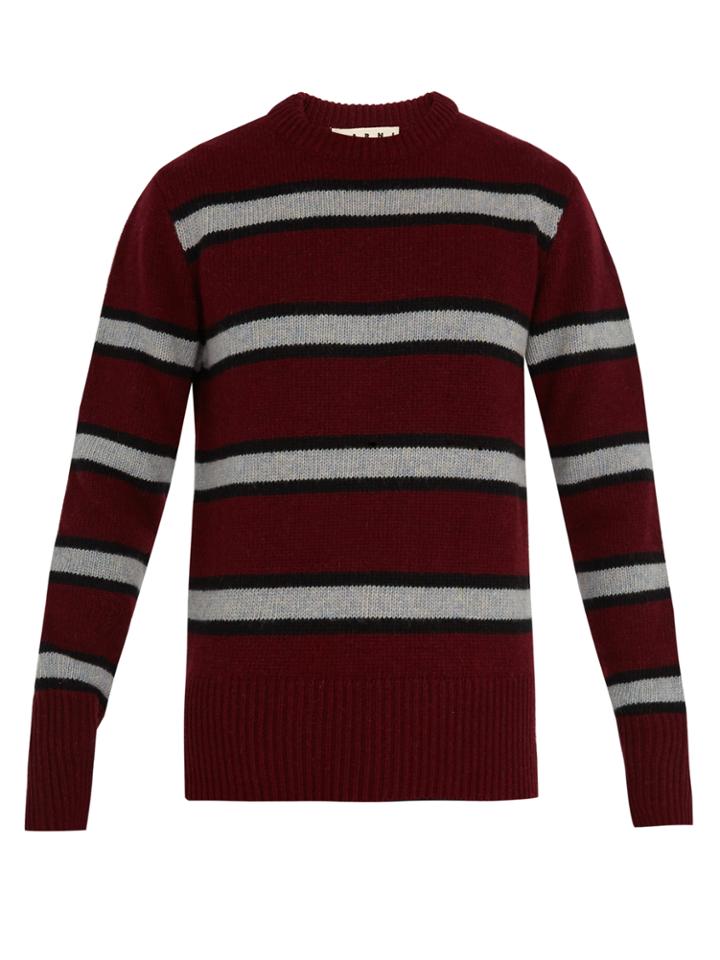 Marni Striped Crew-neck Wool Sweater