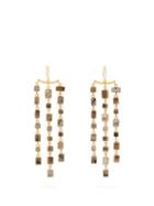 Matchesfashion.com Pippa Small Turquoise Mountain - Sasaani Agate And Gold Vermeil Drop Earrings - Womens - Grey