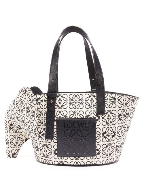 Ladies Bags Loewe - Elephant Anagram-jacquard Canvas & Leather Bag - Womens - White Black