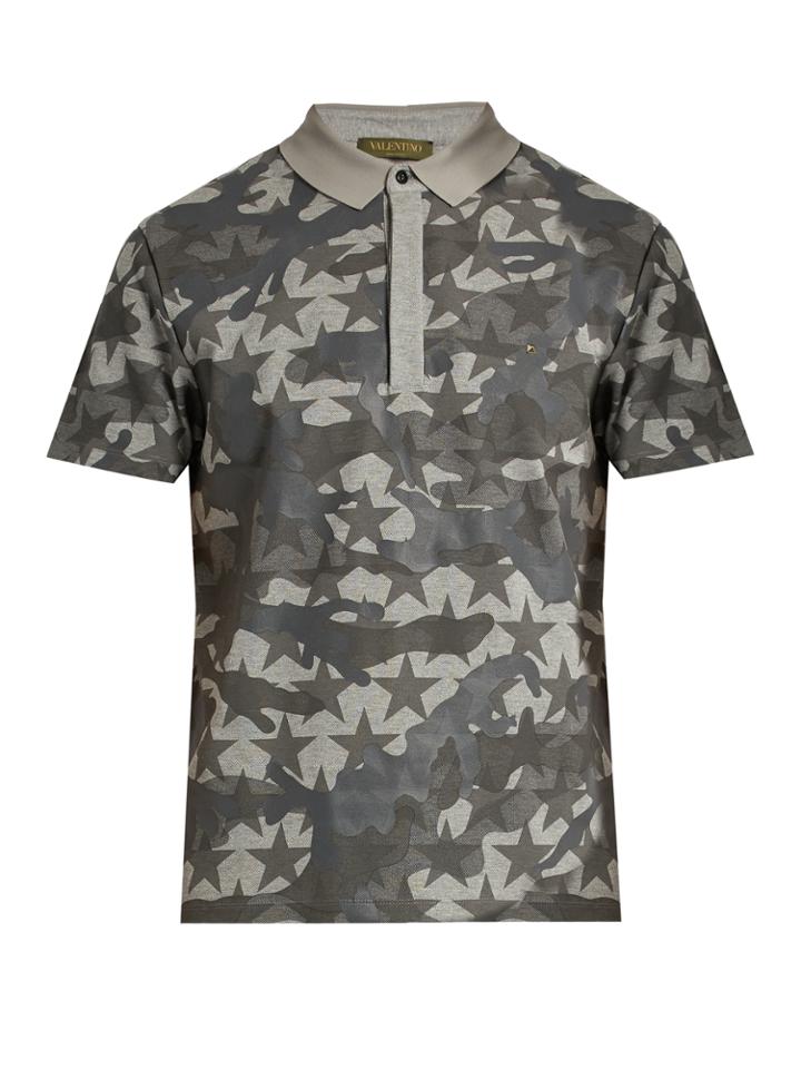 Valentino Camustars-print Cotton-piqu Polo Shirt